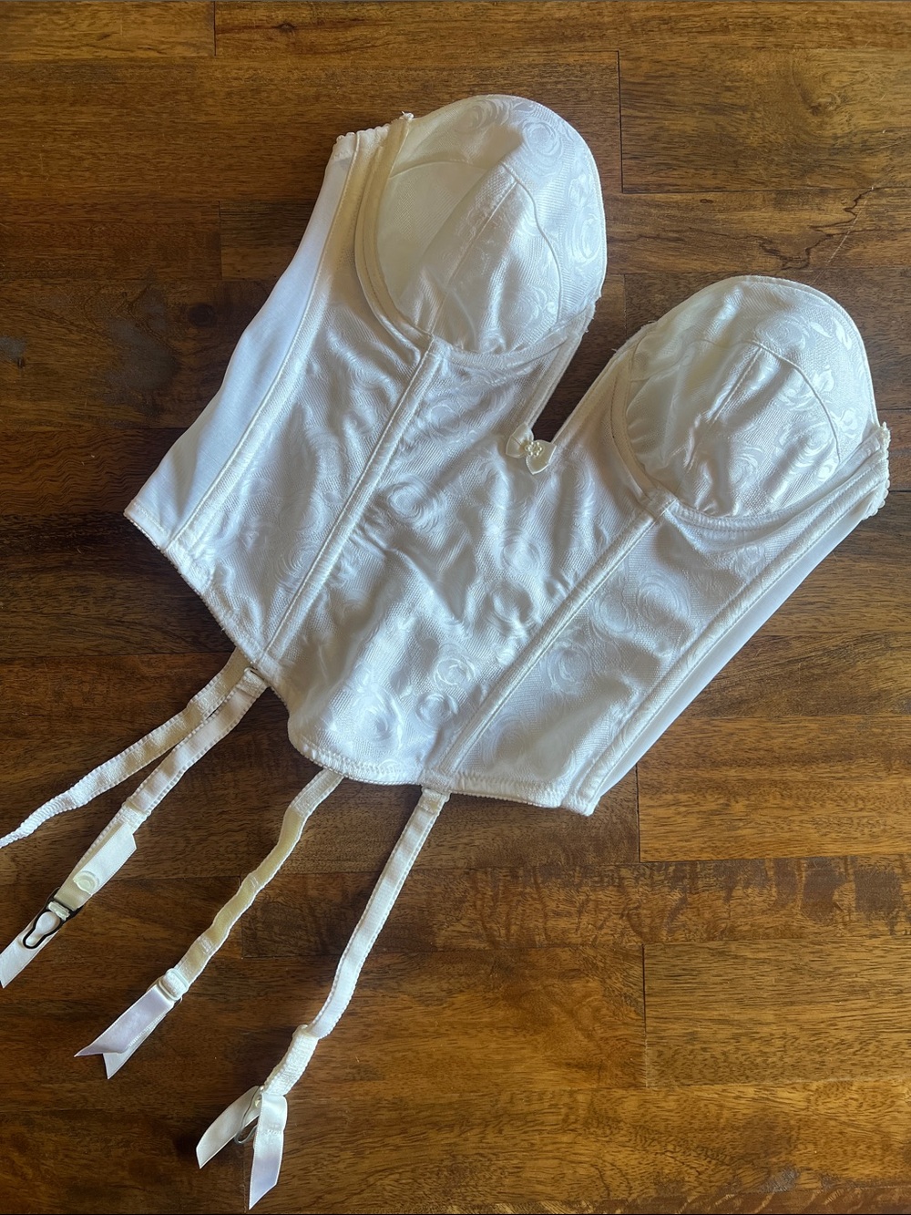 Felina Vintage White Strapless Bustier with Garters